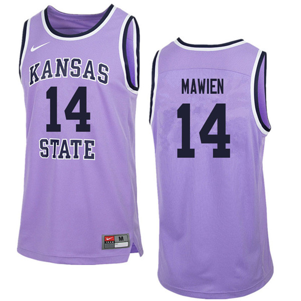 Men #14 Makol Mawien Kansas State Wildcats College Retro Basketball Jerseys Sale-Purple